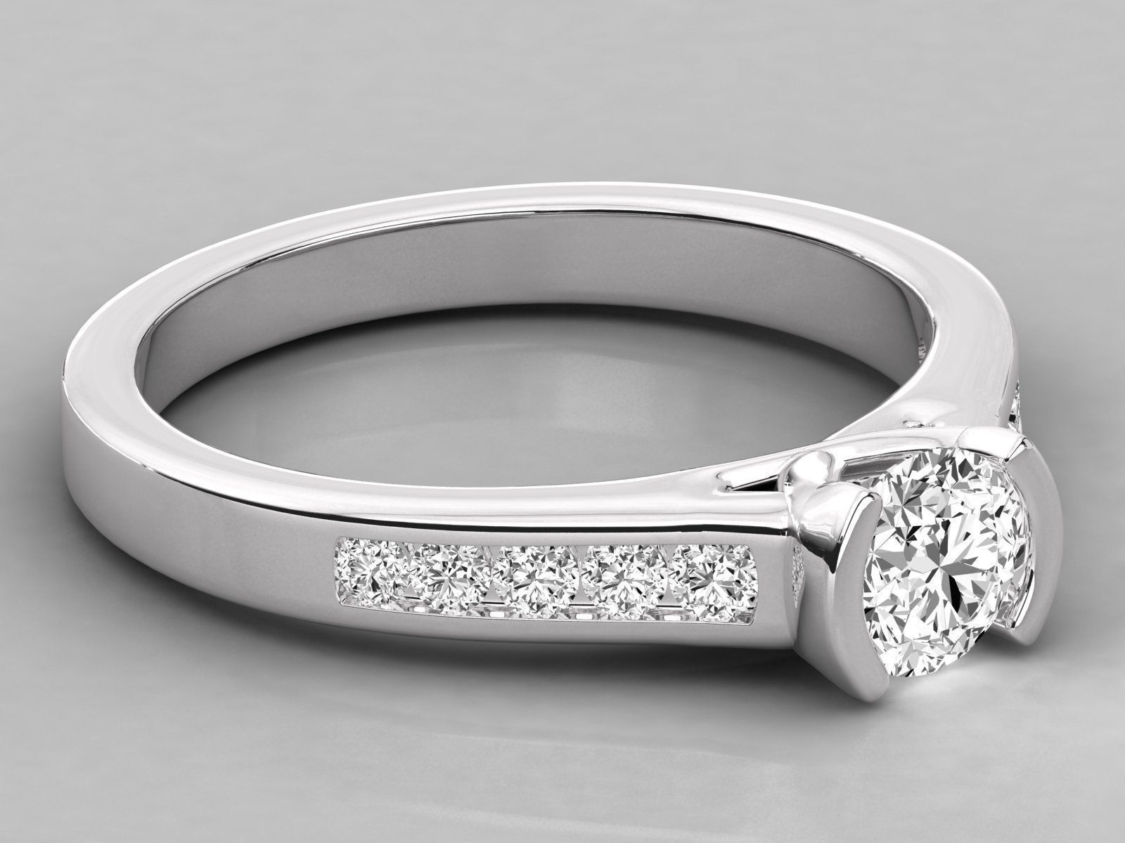 Women solitaire ring 3dm stl render detail  3D print model_4