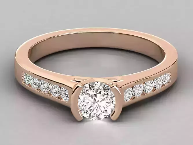 Women solitaire ring 3dm stl render detail 