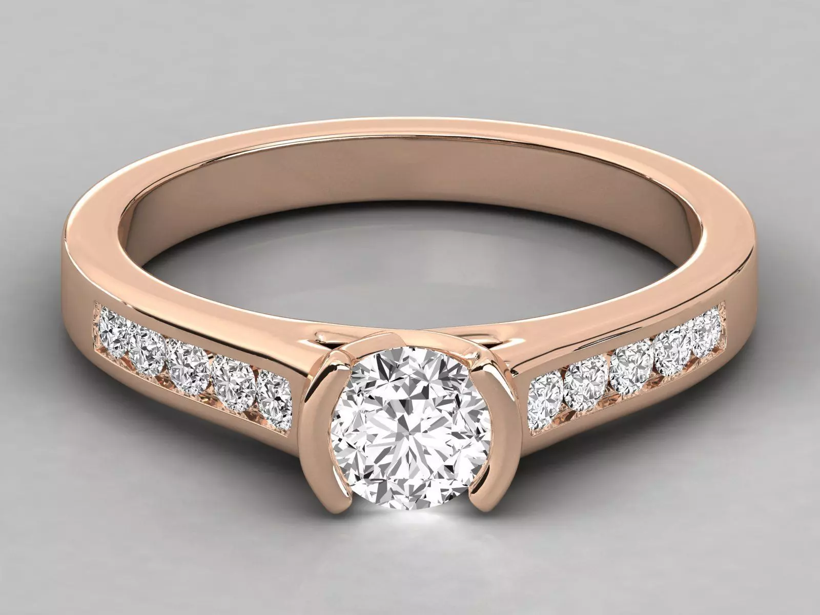 Women solitaire ring 3dm stl render detail  3D print model_0