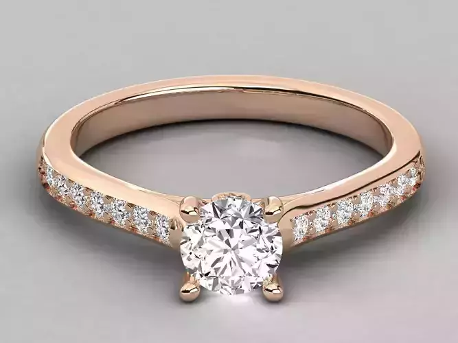 Women solitaire ring 3dm stl render detail 