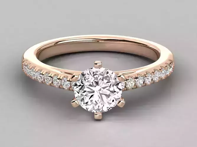 Women solitaire ring 3dm stl render detail 