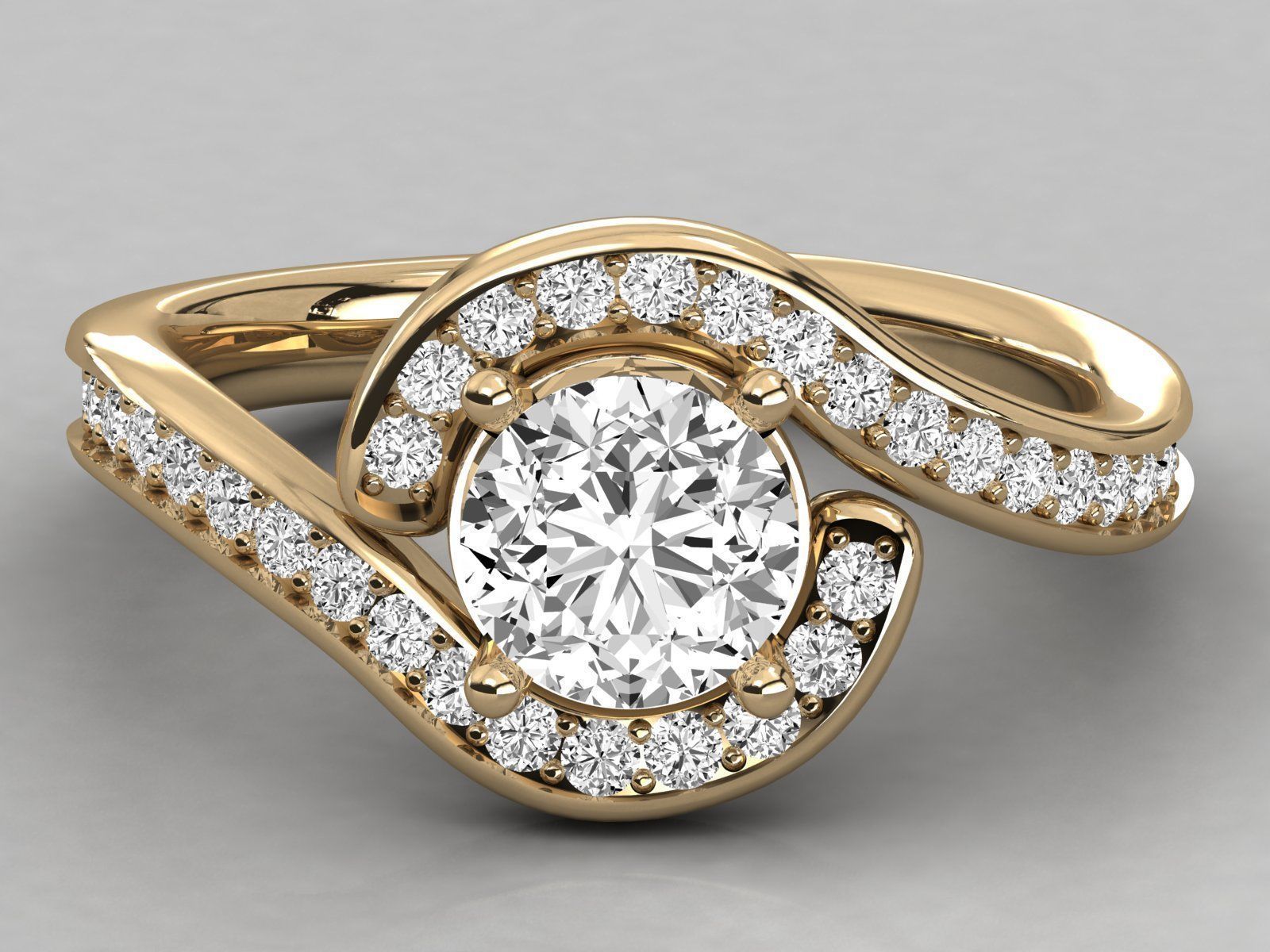 Women solitaire ring 3dm stl render detail  3D print model_10