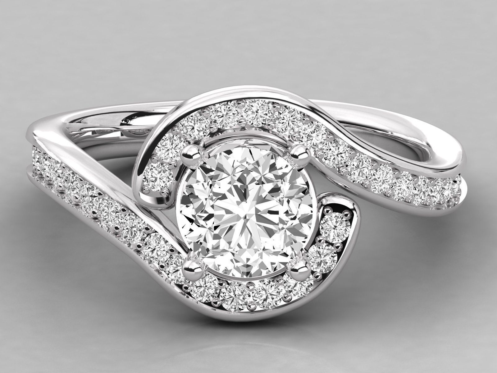 Women solitaire ring 3dm stl render detail  3D print model_7
