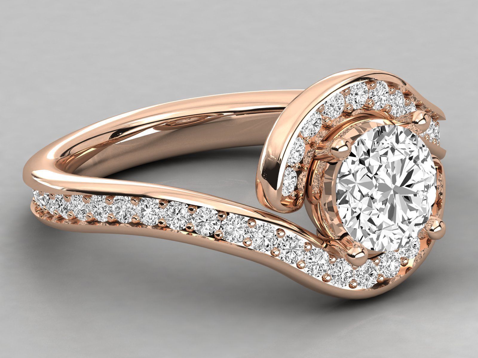 Women solitaire ring 3dm stl render detail  3D print model_1