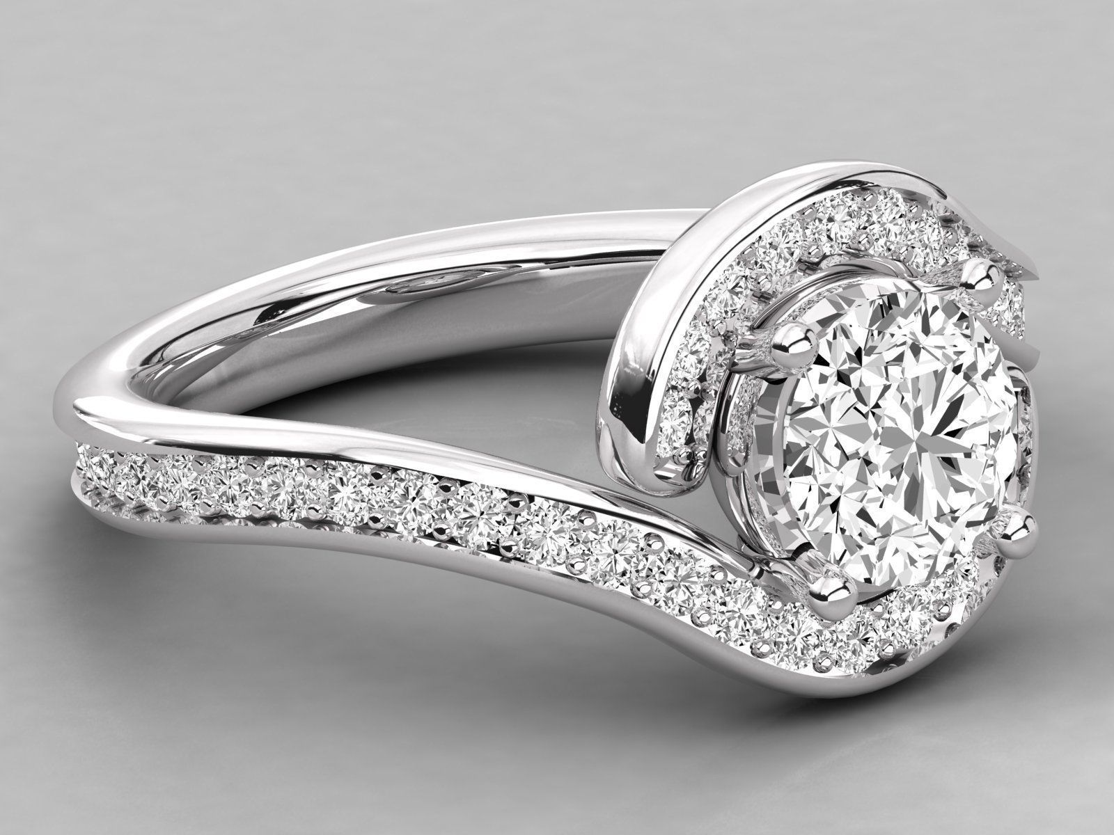 Women solitaire ring 3dm stl render detail  3D print model_5