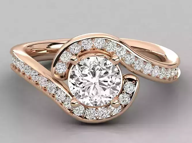 Women solitaire ring 3dm stl render detail  3D print model