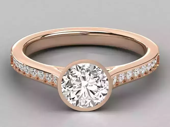 Women solitaire ring 3dm stl render detail 