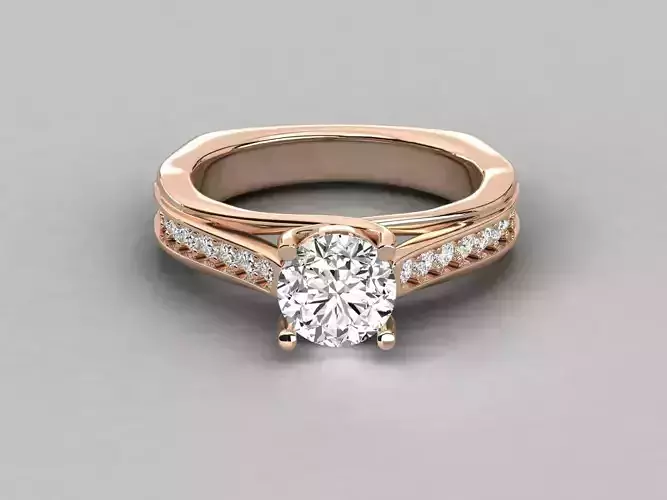 Women solitaire ring 3dm stl render detail 