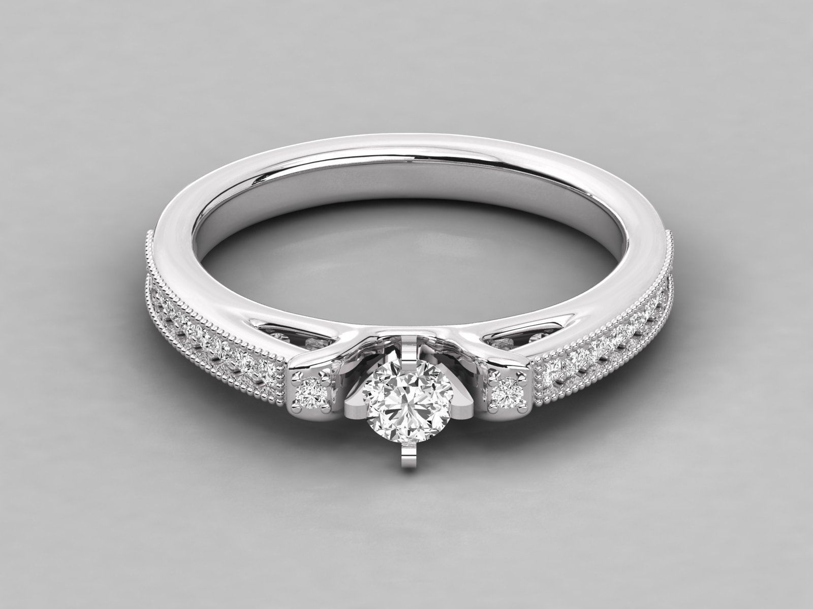 Women solitaire ring 3dm stl render detail  3D print model_7