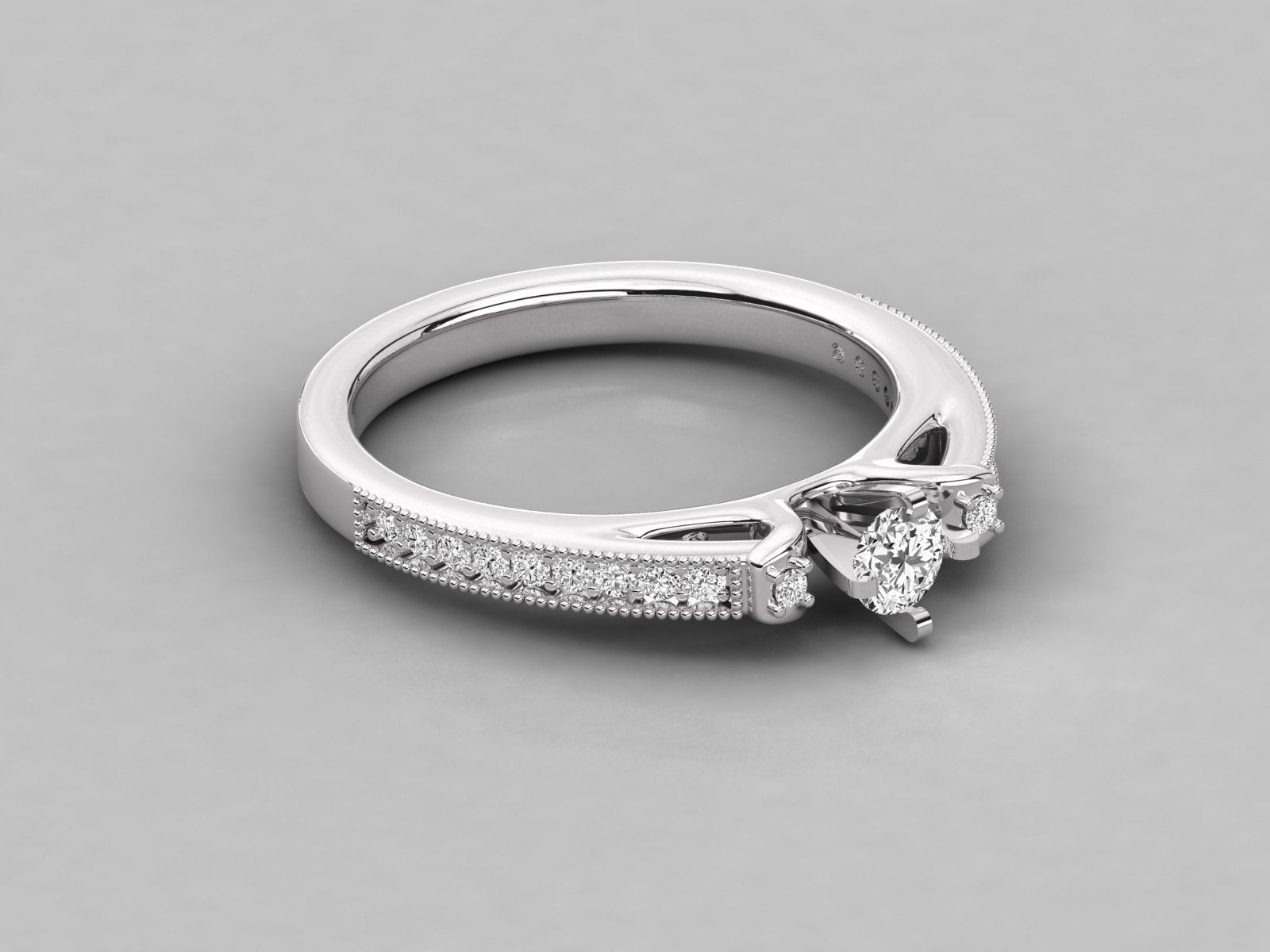Women solitaire ring 3dm stl render detail  3D print model_4