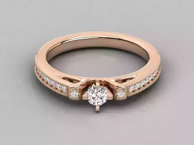 Women solitaire ring 3dm stl render detail 