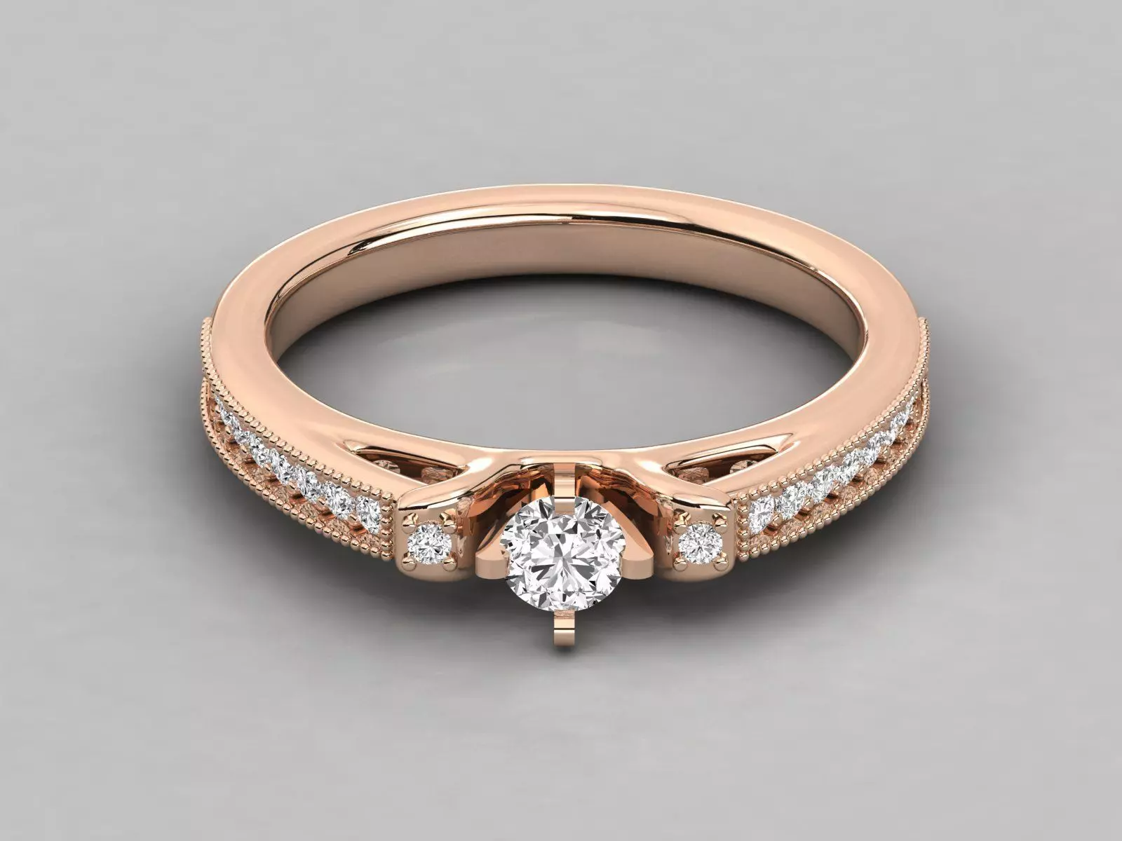 Women solitaire ring 3dm stl render detail  3D print model_0