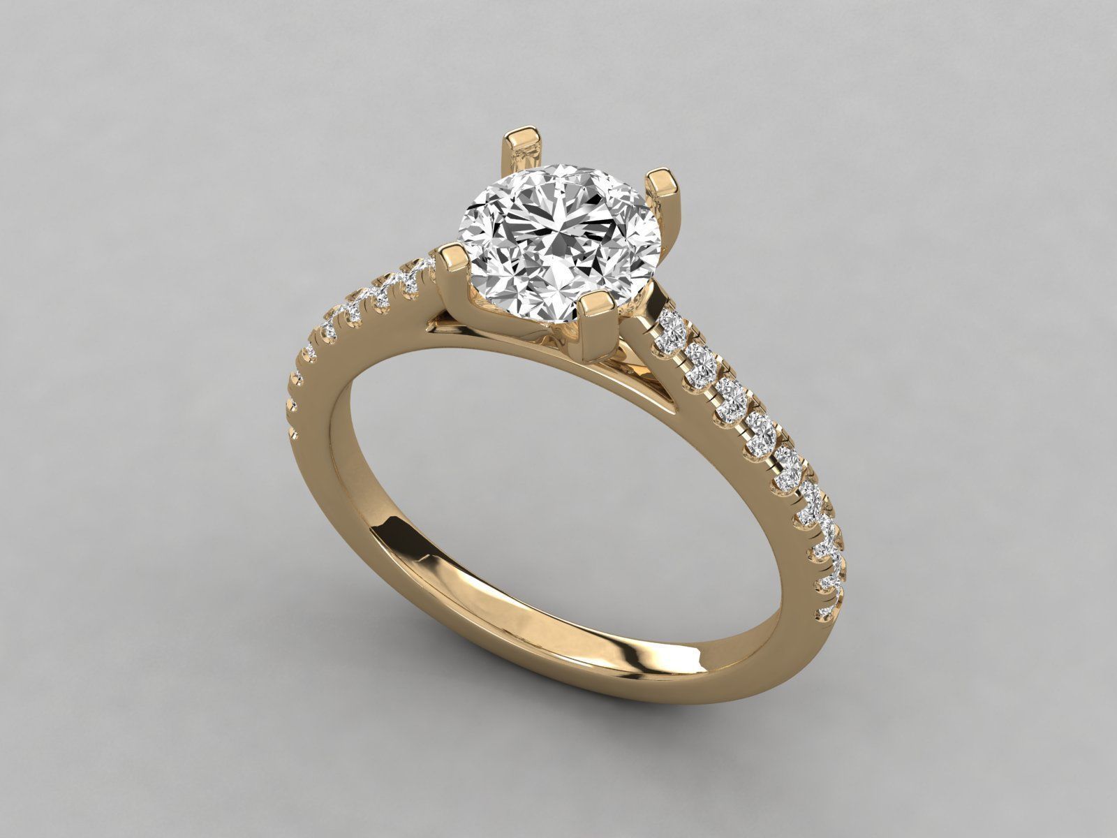 Women solitaire ring 3dm stl render detail 3D print model_9