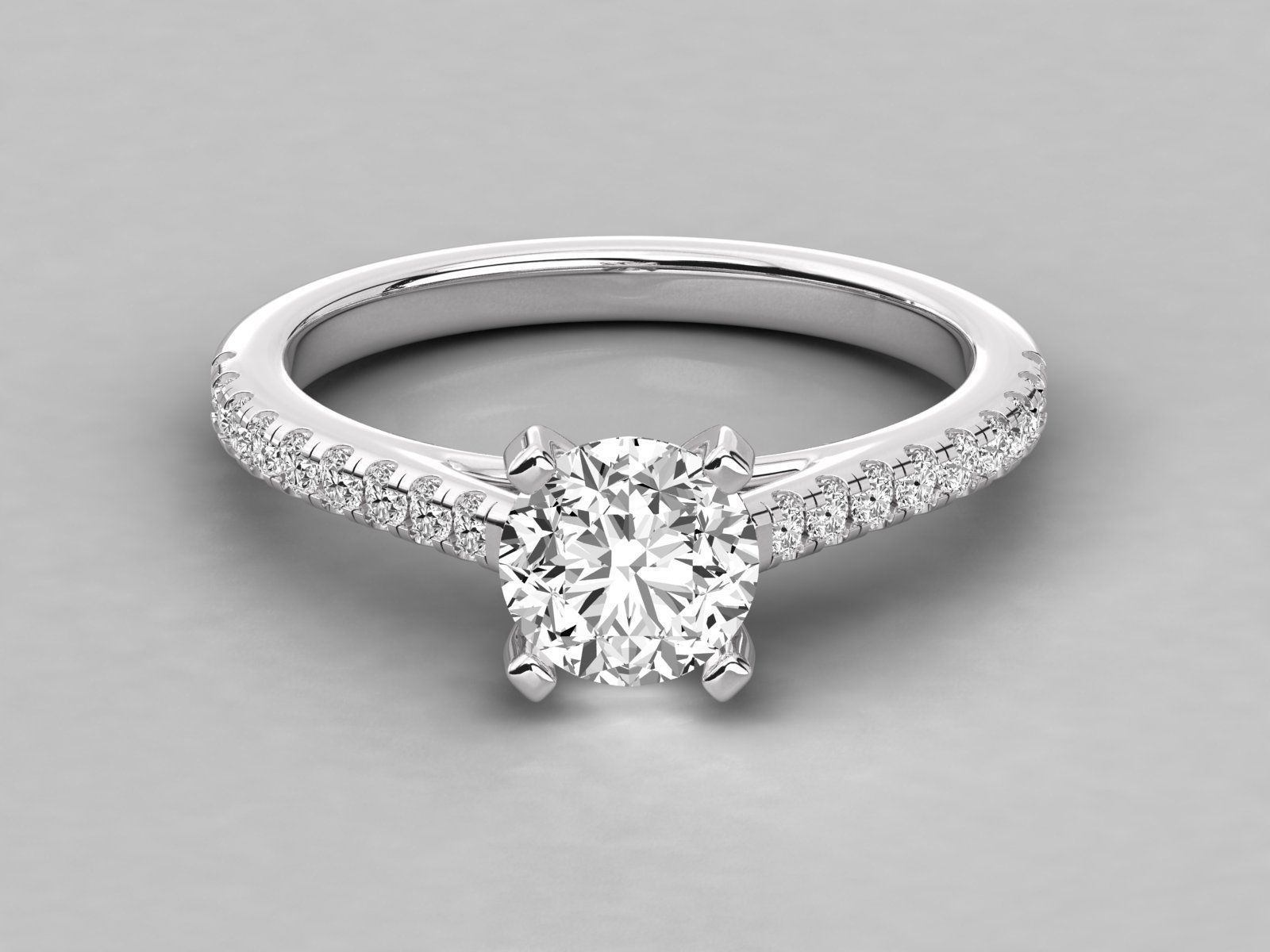Women solitaire ring 3dm stl render detail 3D print model_7