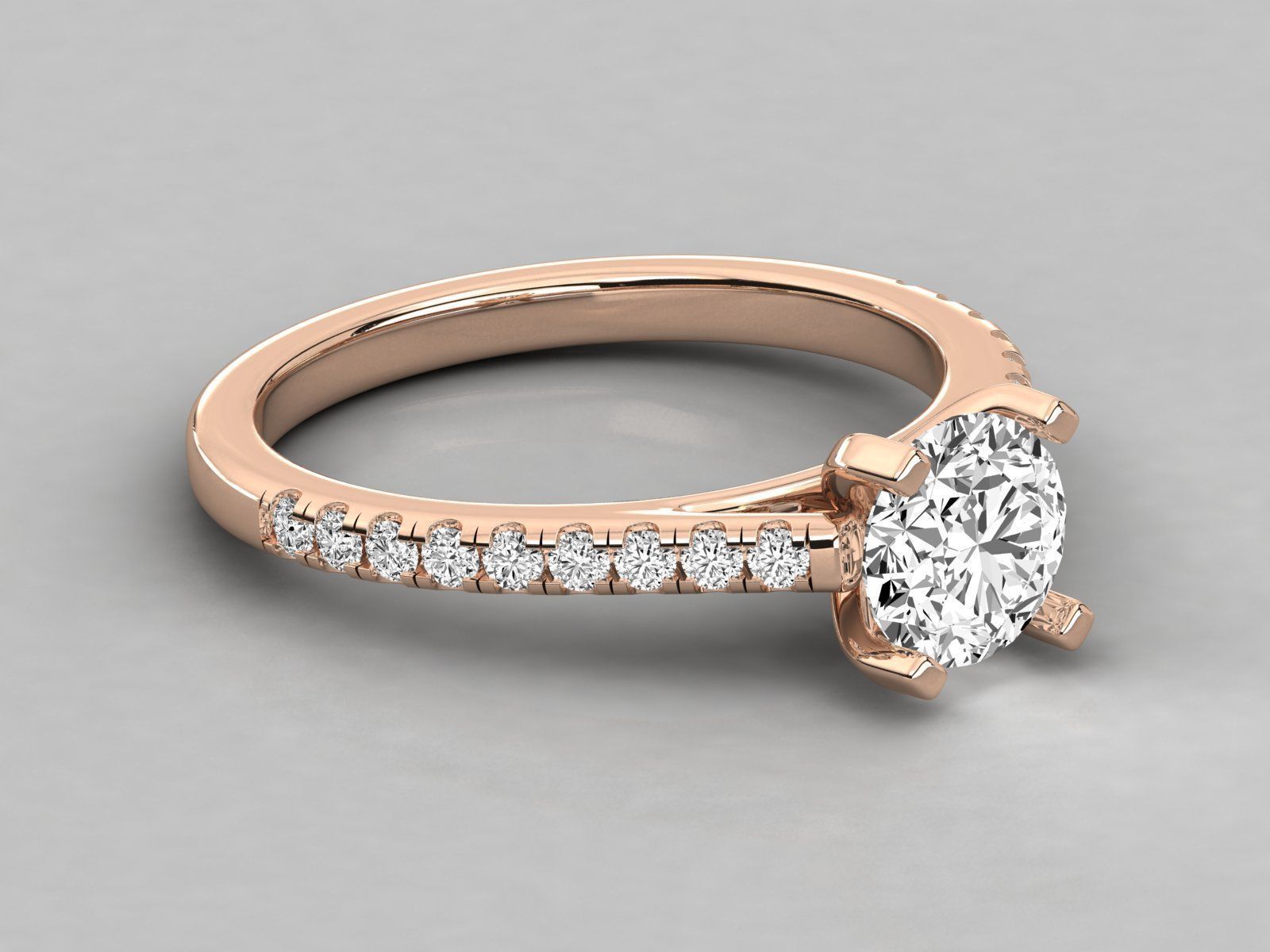 Women solitaire ring 3dm stl render detail 3D print model_1
