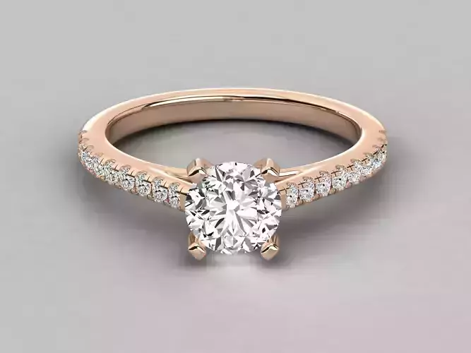 Women solitaire ring 3dm stl render detail 
