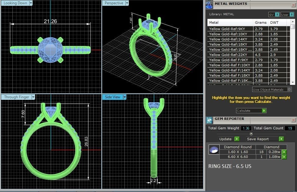 Women solitaire ring 3dm stl render detail 3D print model_2