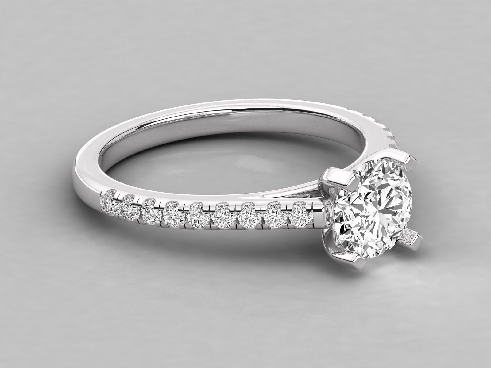 Women solitaire ring 3dm stl render detail 3D print model_4