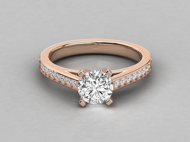 Women solitaire ring 3dm stl render detail  3D print model