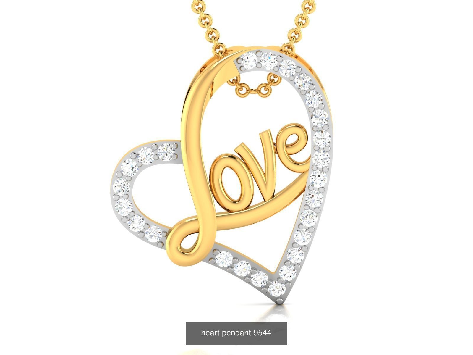 17 LOVE HEART VALENTINE PENDANT RING EARRINGS  3D Model Collection_3