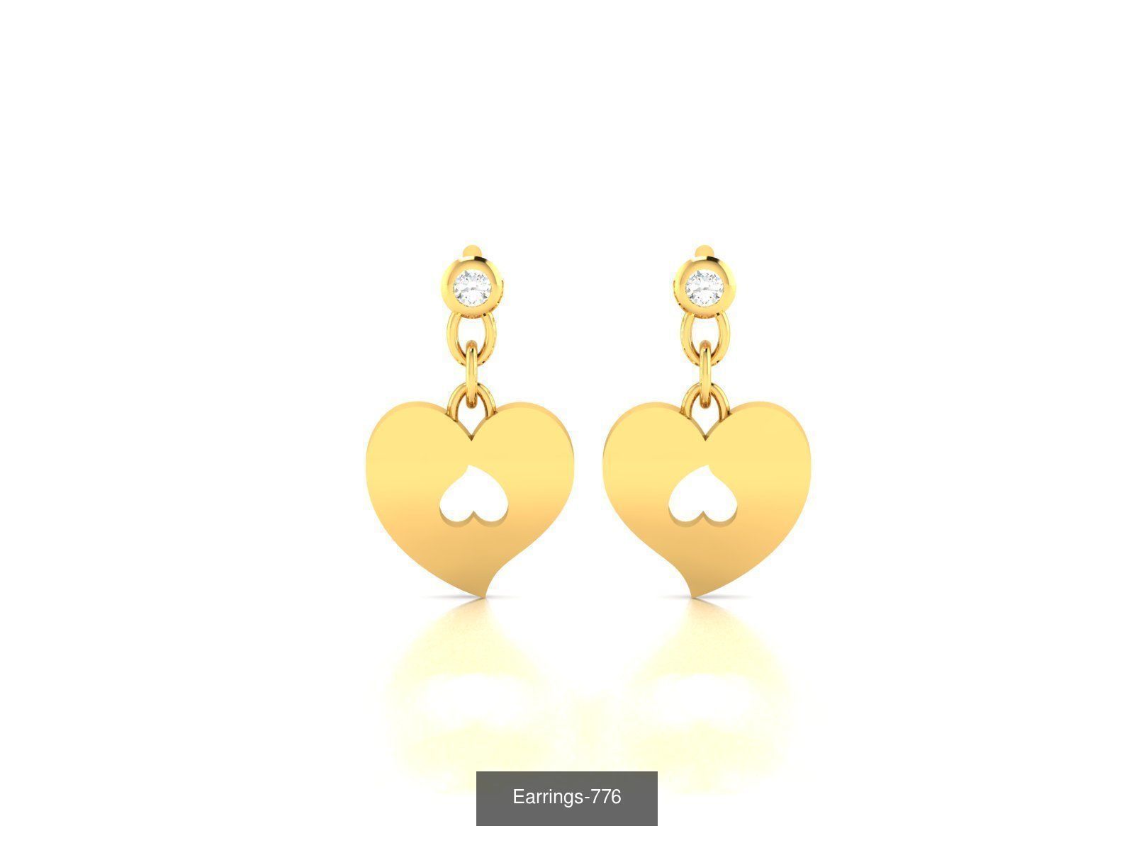 17 LOVE HEART VALENTINE PENDANT RING EARRINGS  3D Model Collection_5