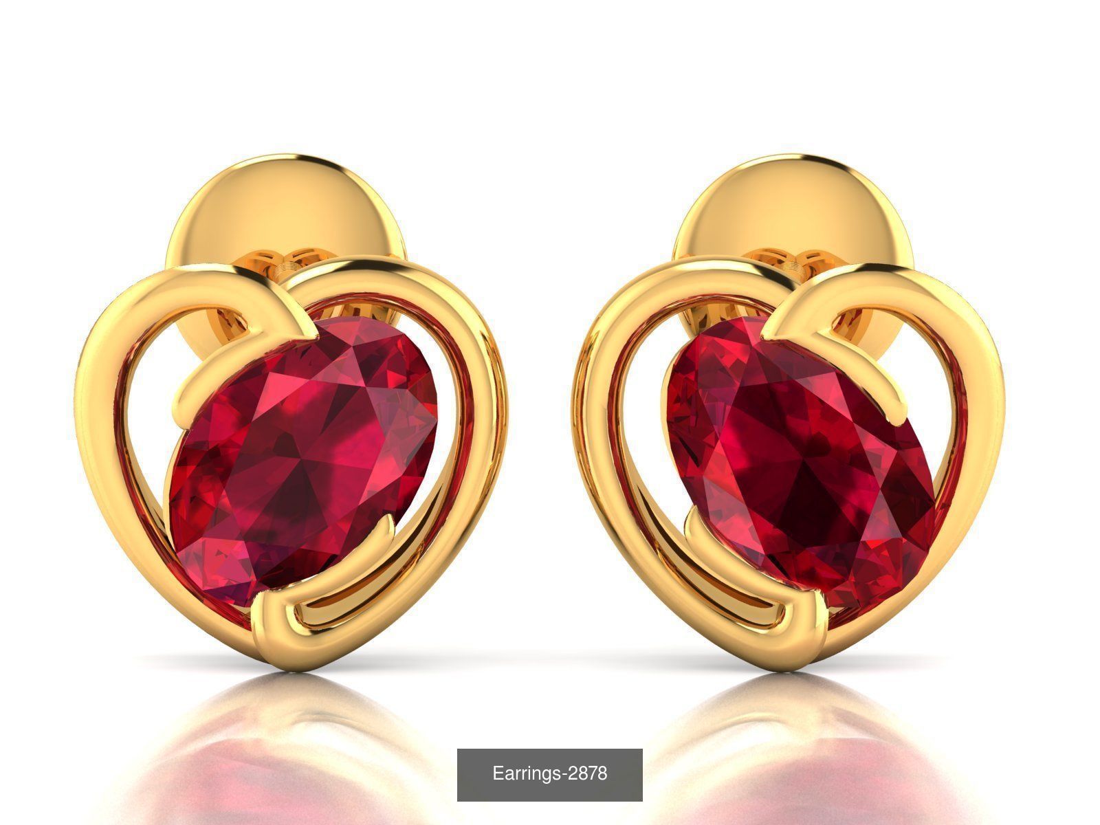 17 LOVE HEART VALENTINE PENDANT RING EARRINGS  3D Model Collection_11