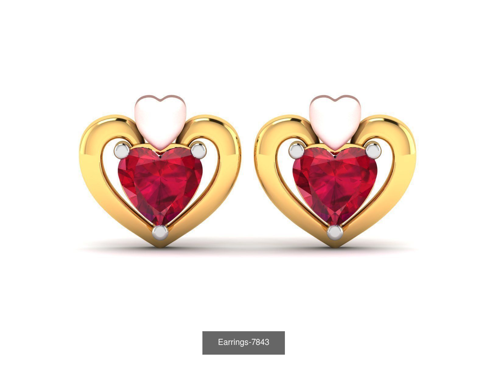 17 LOVE HEART VALENTINE PENDANT RING EARRINGS  3D Model Collection_6