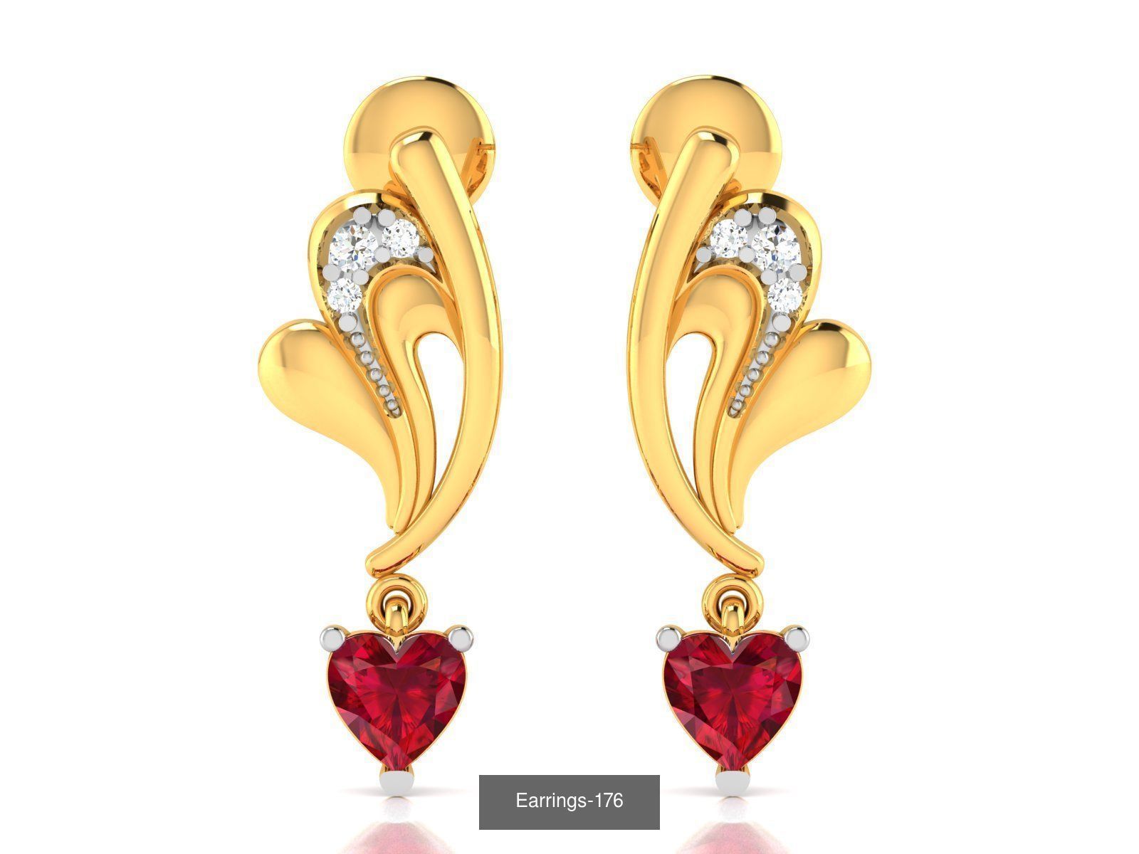 17 LOVE HEART VALENTINE PENDANT RING EARRINGS  3D Model Collection_8