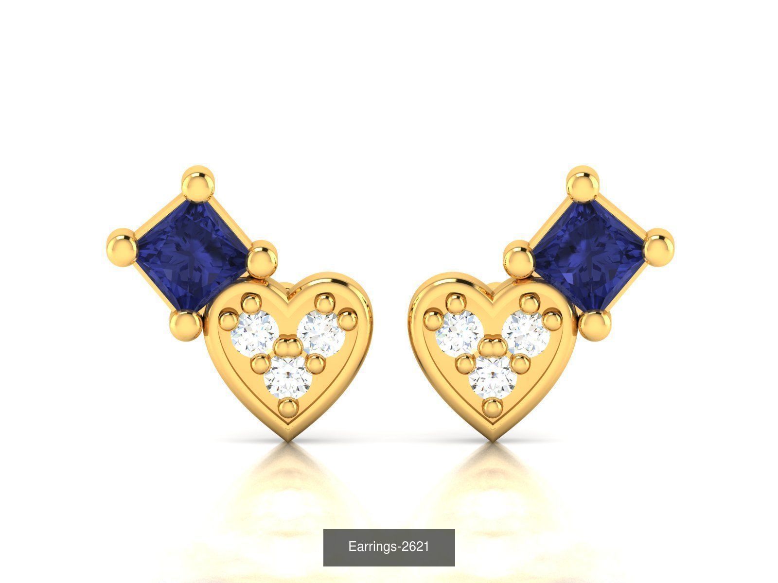 17 LOVE HEART VALENTINE PENDANT RING EARRINGS  3D Model Collection_9