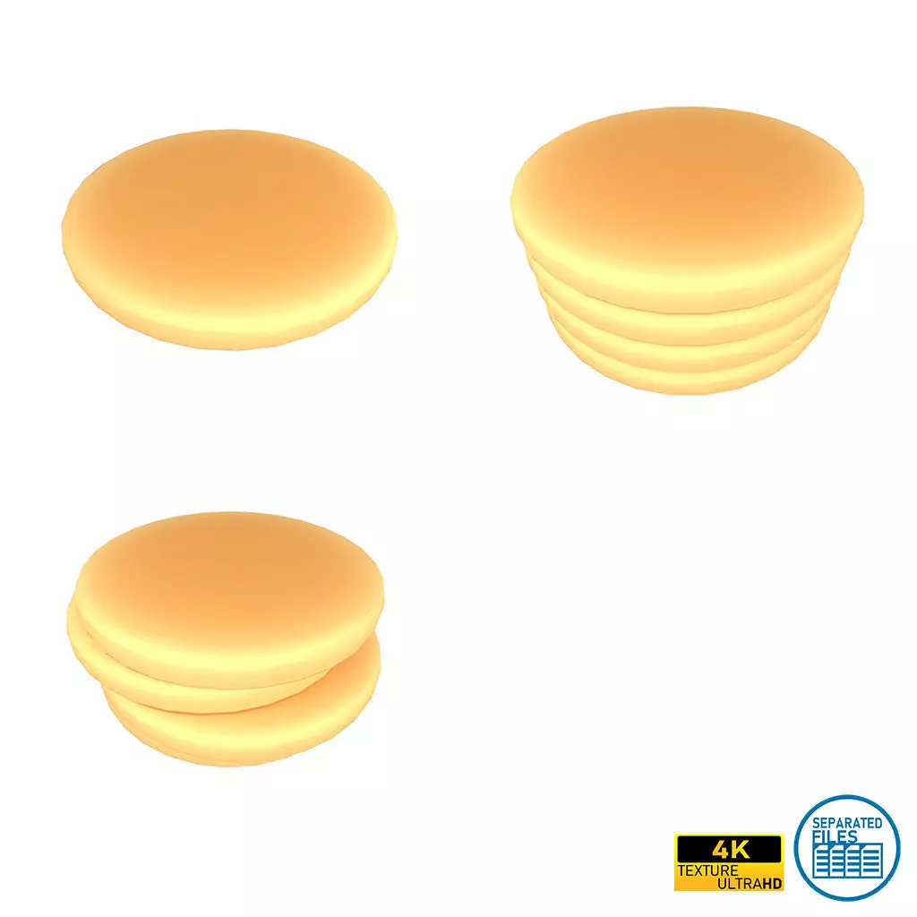 Pancake v3 Pack 01 Low-poly 3D model_0
