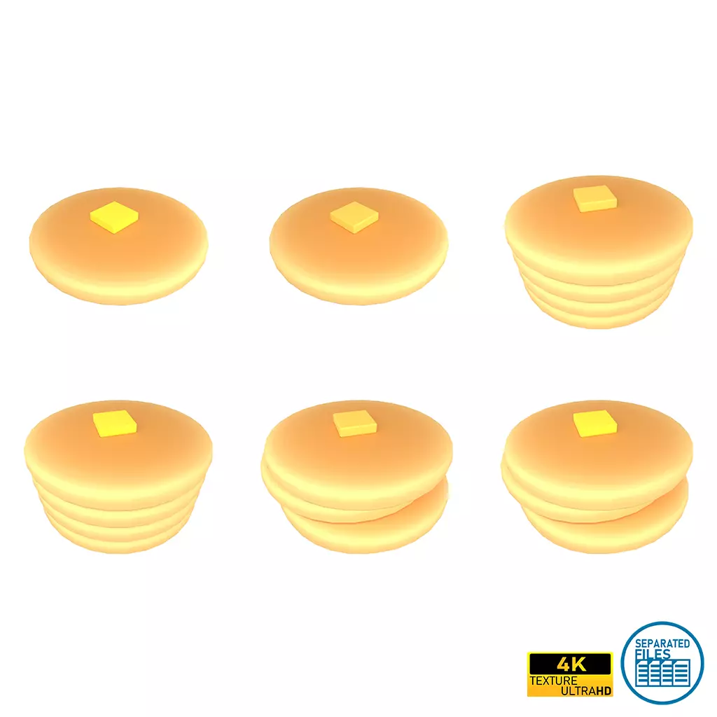 Pancake v4 Pack 01 Low-poly 3D model_0