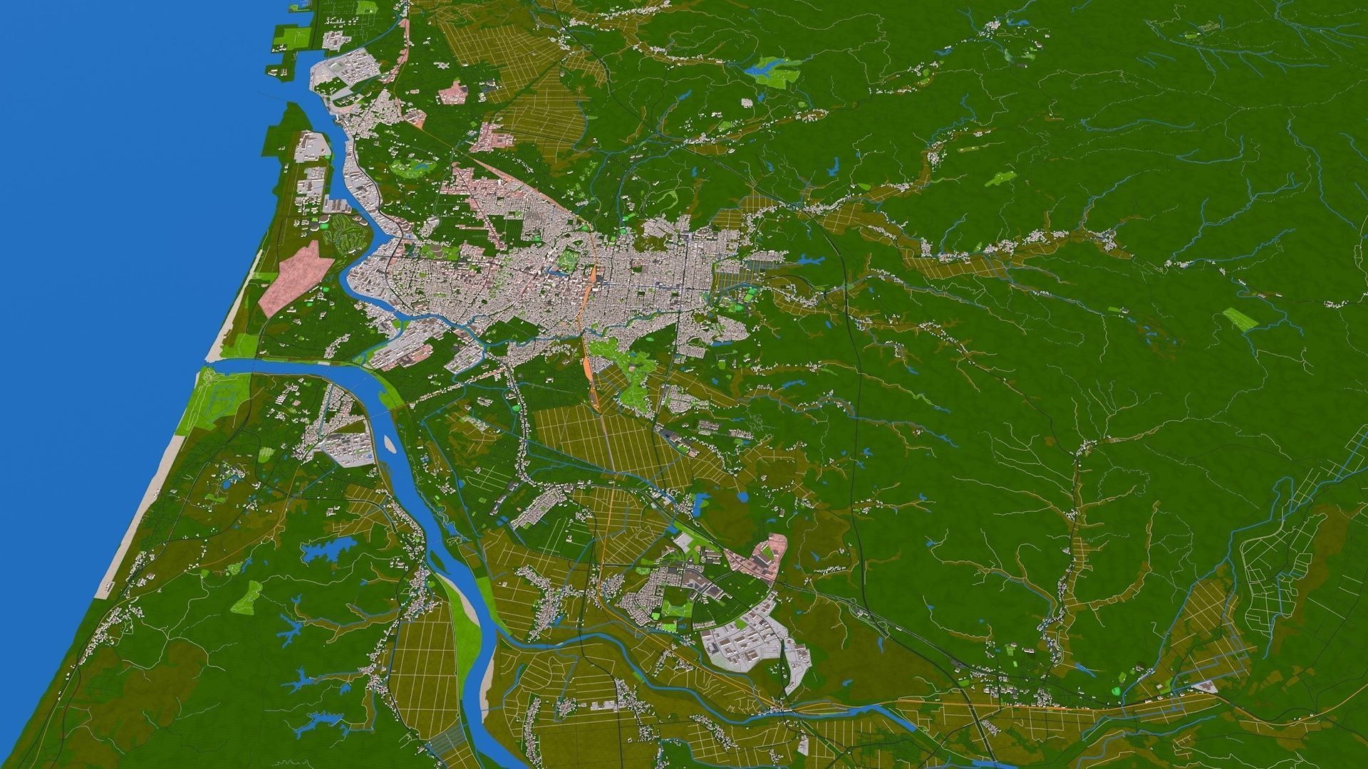 Akita 3d City Japan October  2020 GIS data 3D model_5