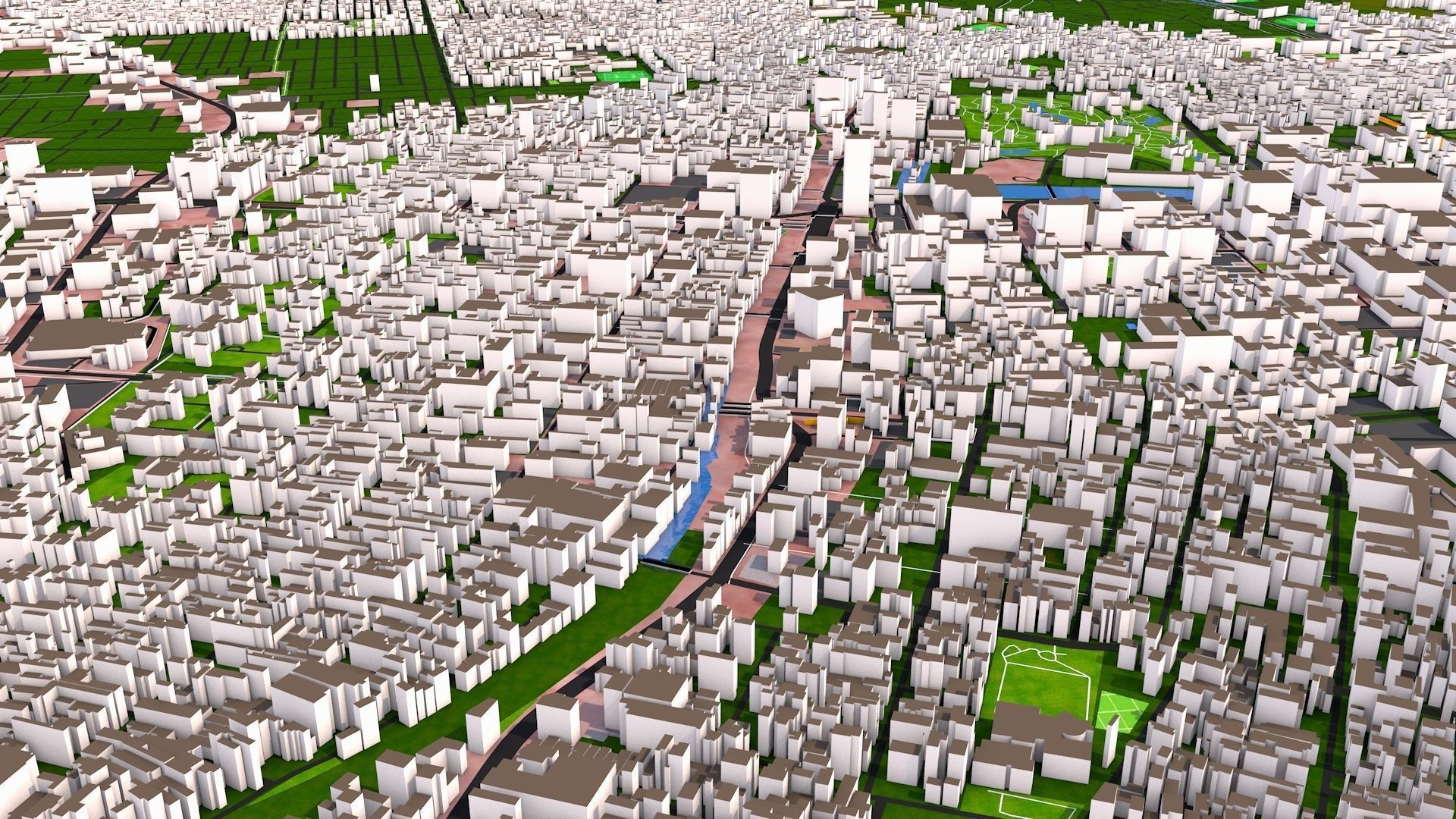 Akita 3d City Japan October  2020 GIS data 3D model_8