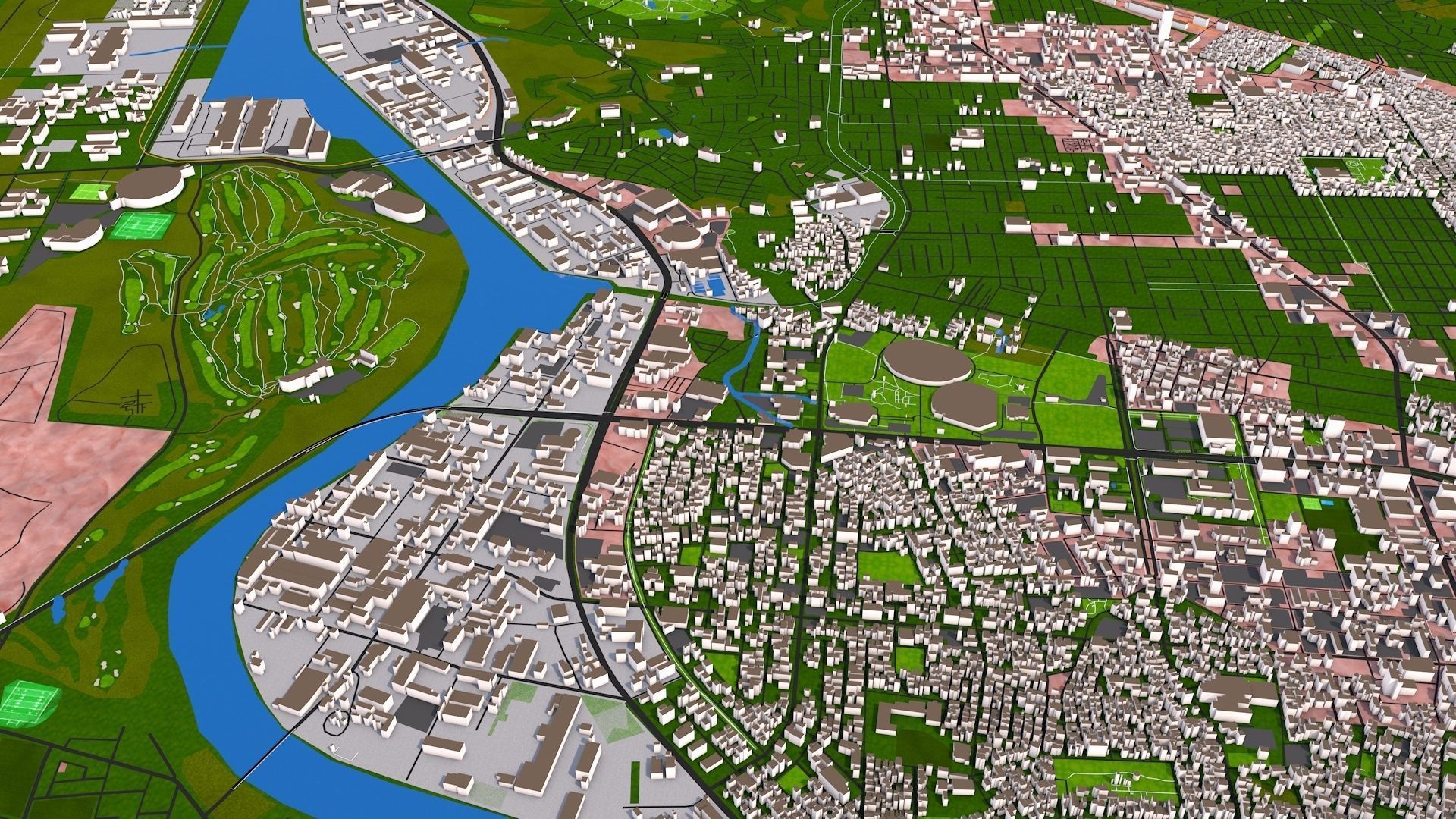 Akita 3d City Japan October  2020 GIS data 3D model_11