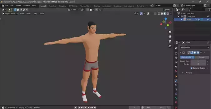 MaleCharacter man in underwear