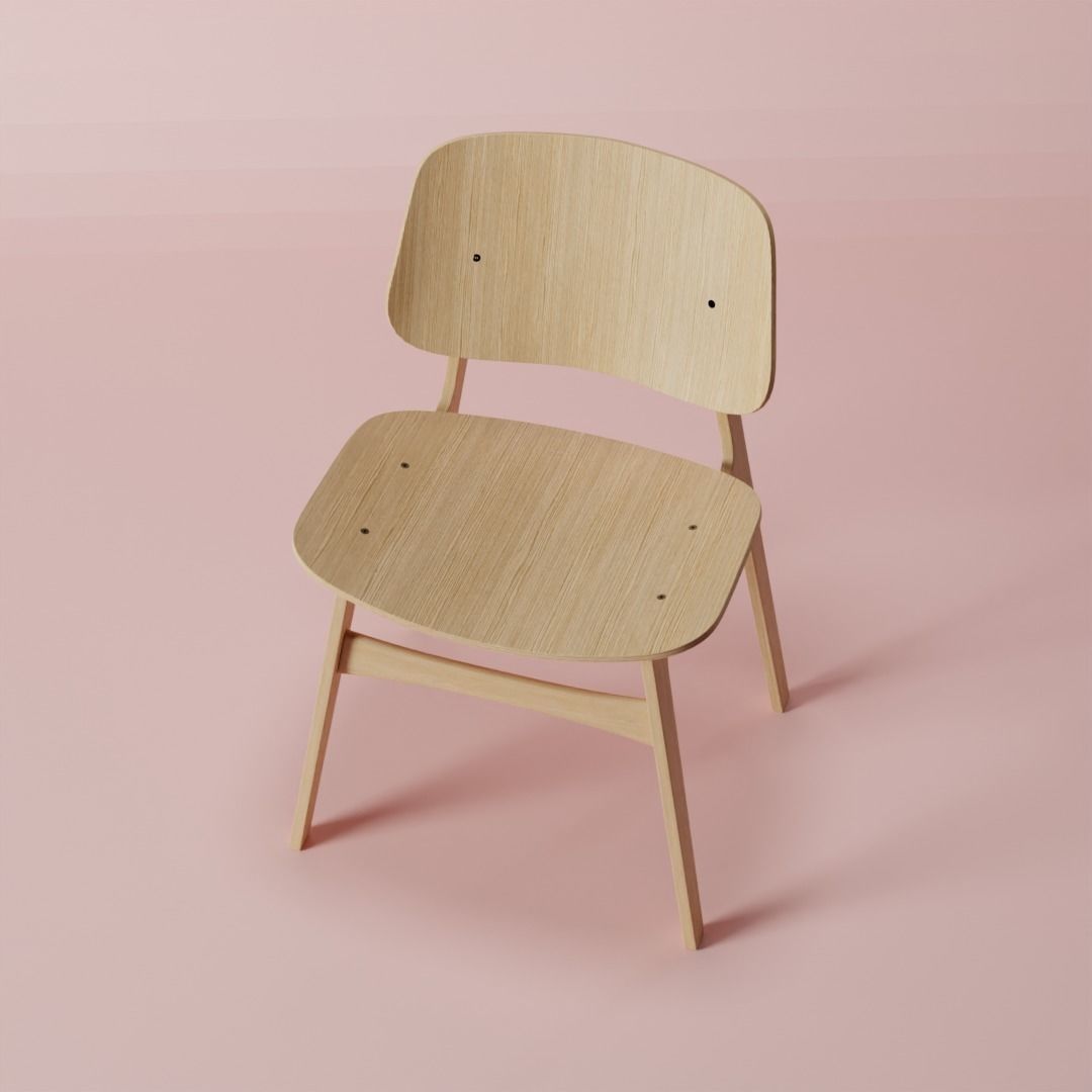 Plywood Chair 3D model_1