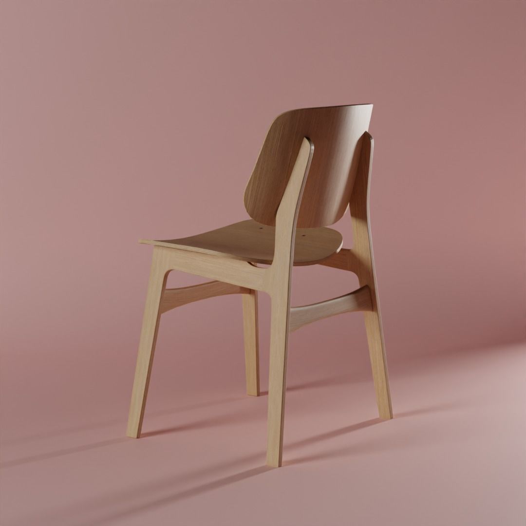 Plywood Chair 3D model_2