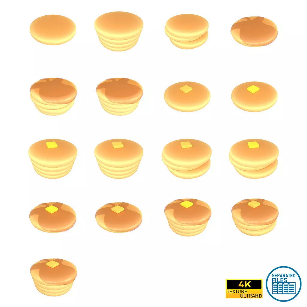 Pancake Mega Pack 01 Low-poly 3D model_0