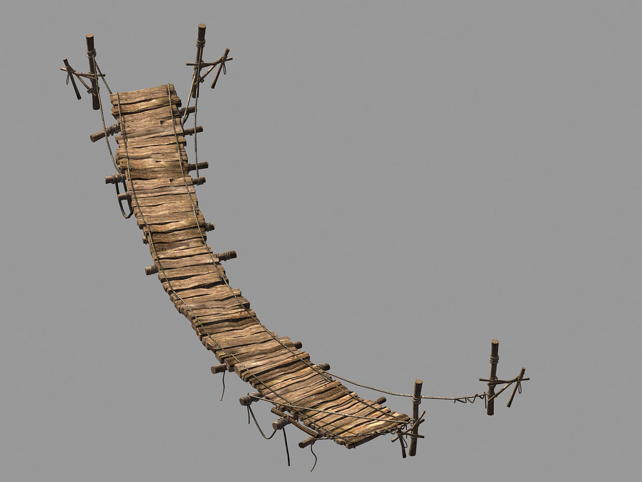Suspension bridge-plank-rope-bridge 3D model_1