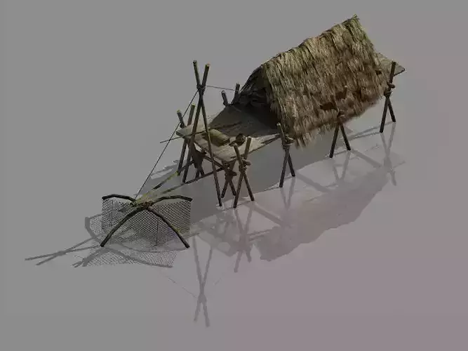 Diaoyutai-fishing-fishermen thatched hut