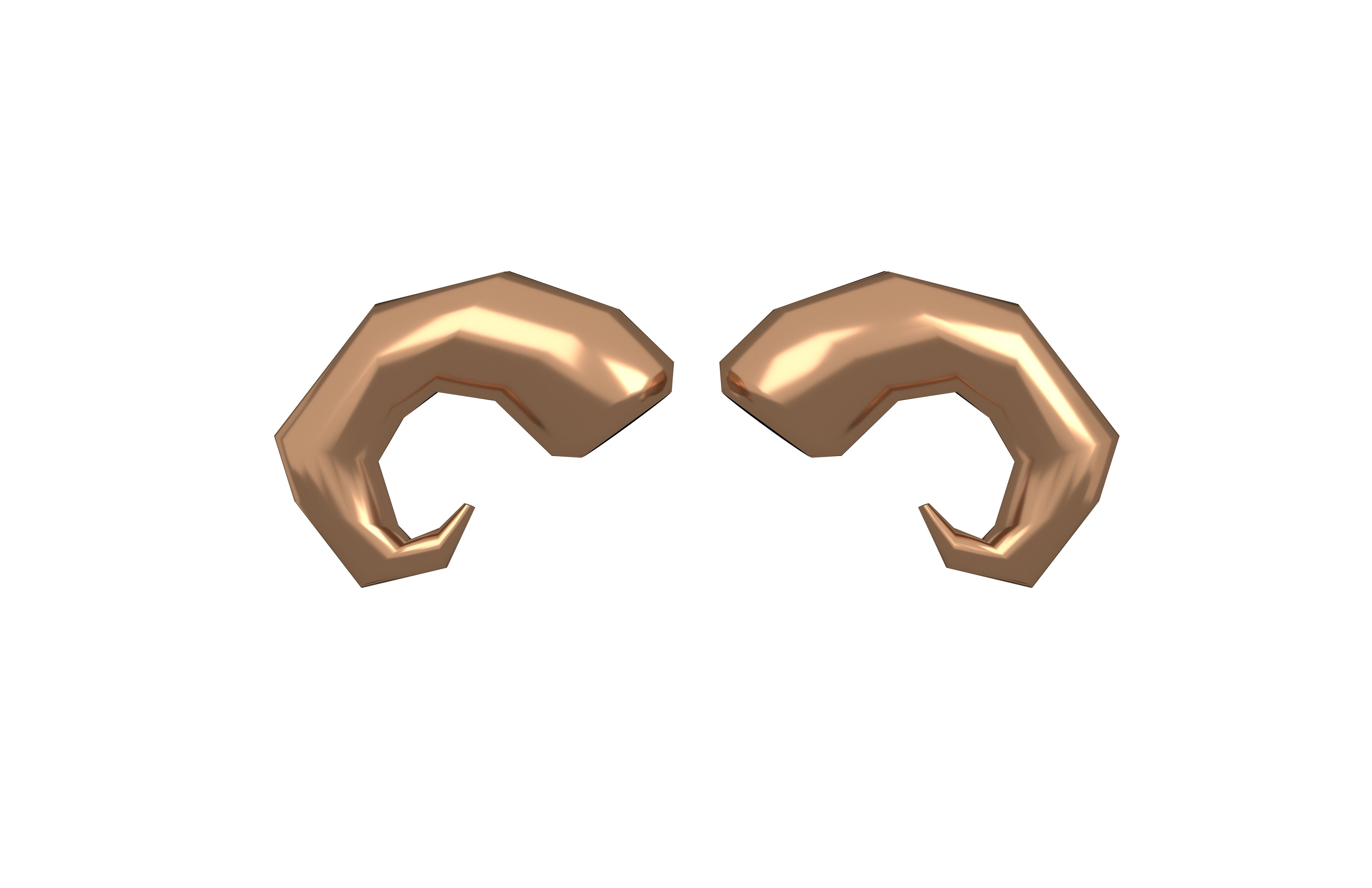 Goat Horn v1 006 Low-poly 3D model_1