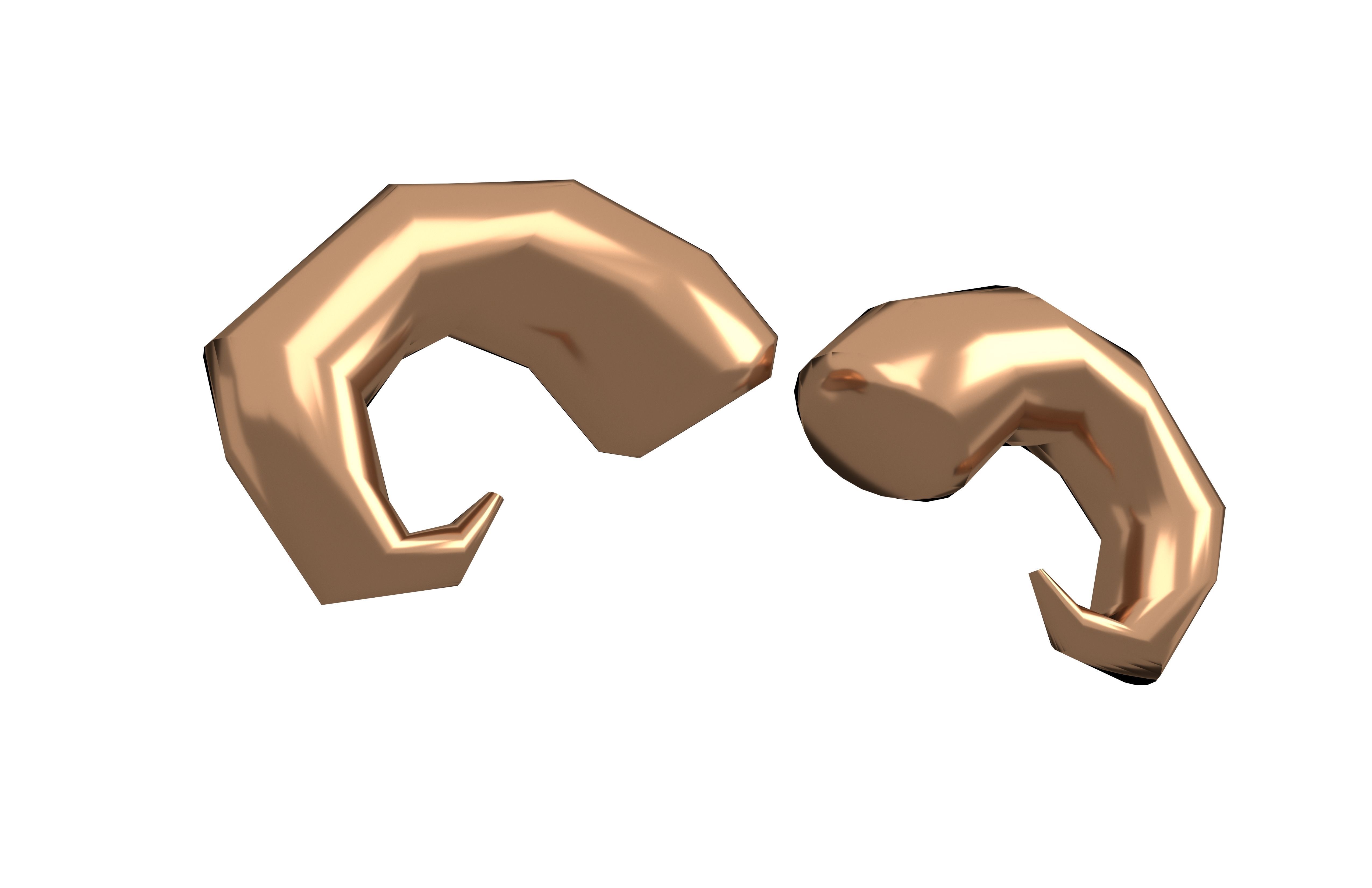 Goat Horn v1 006 Low-poly 3D model_3