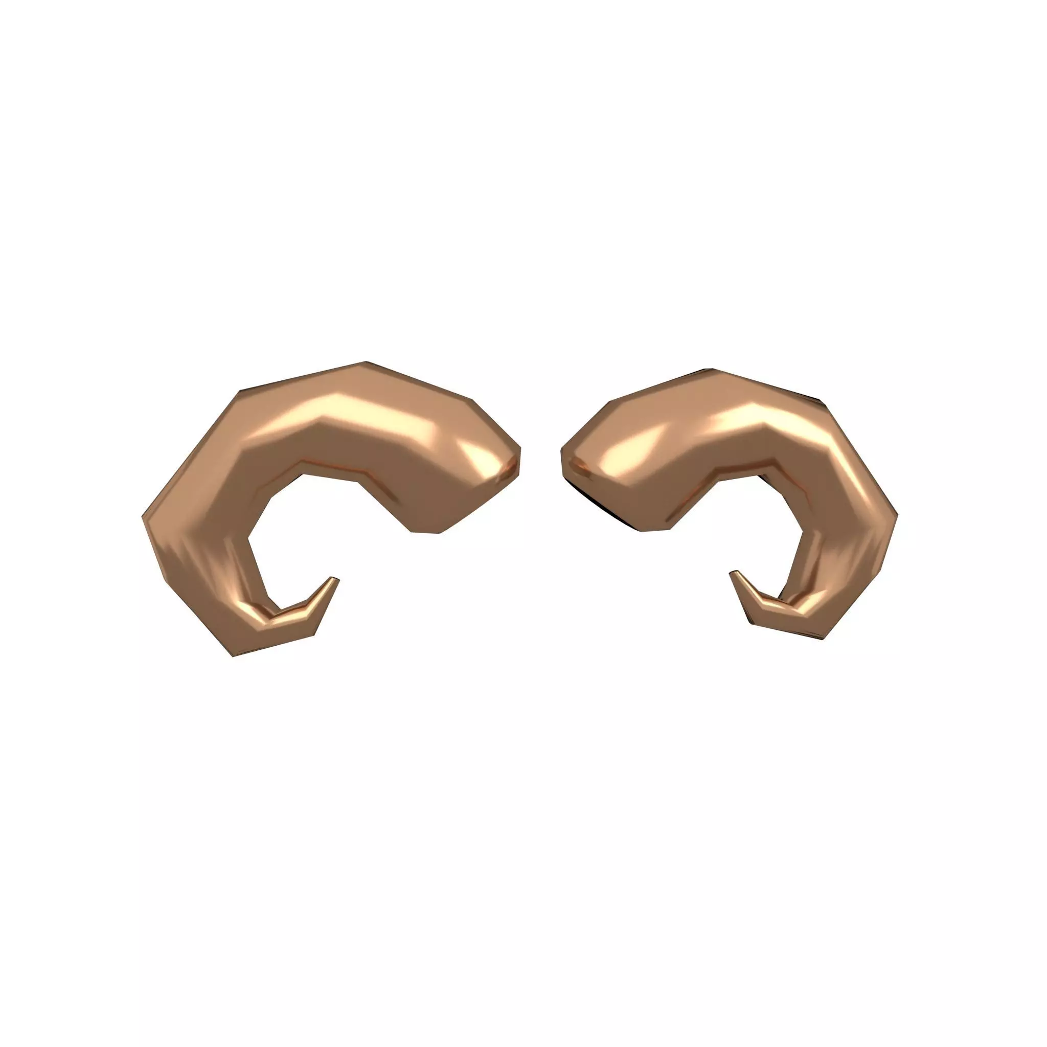 Goat Horn v1 006 Low-poly 3D model_0