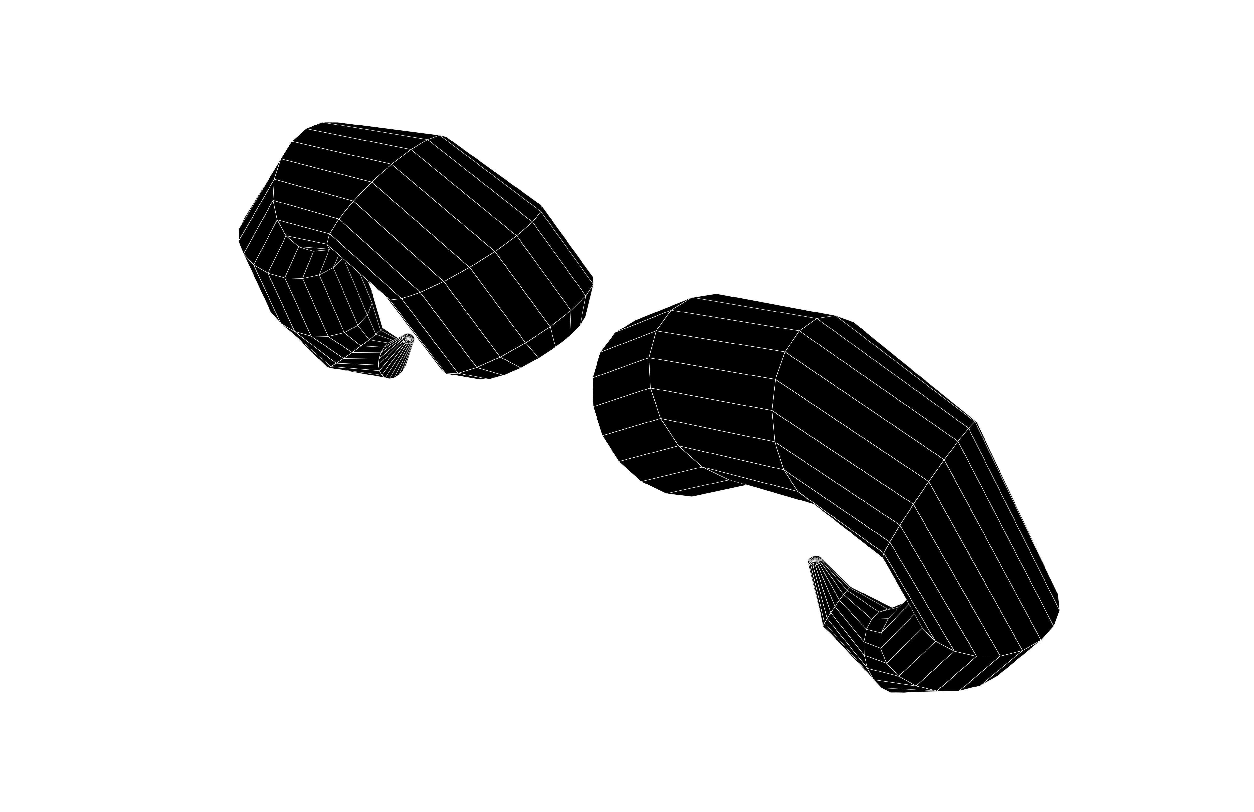 Goat Horn v1 006 Low-poly 3D model_6