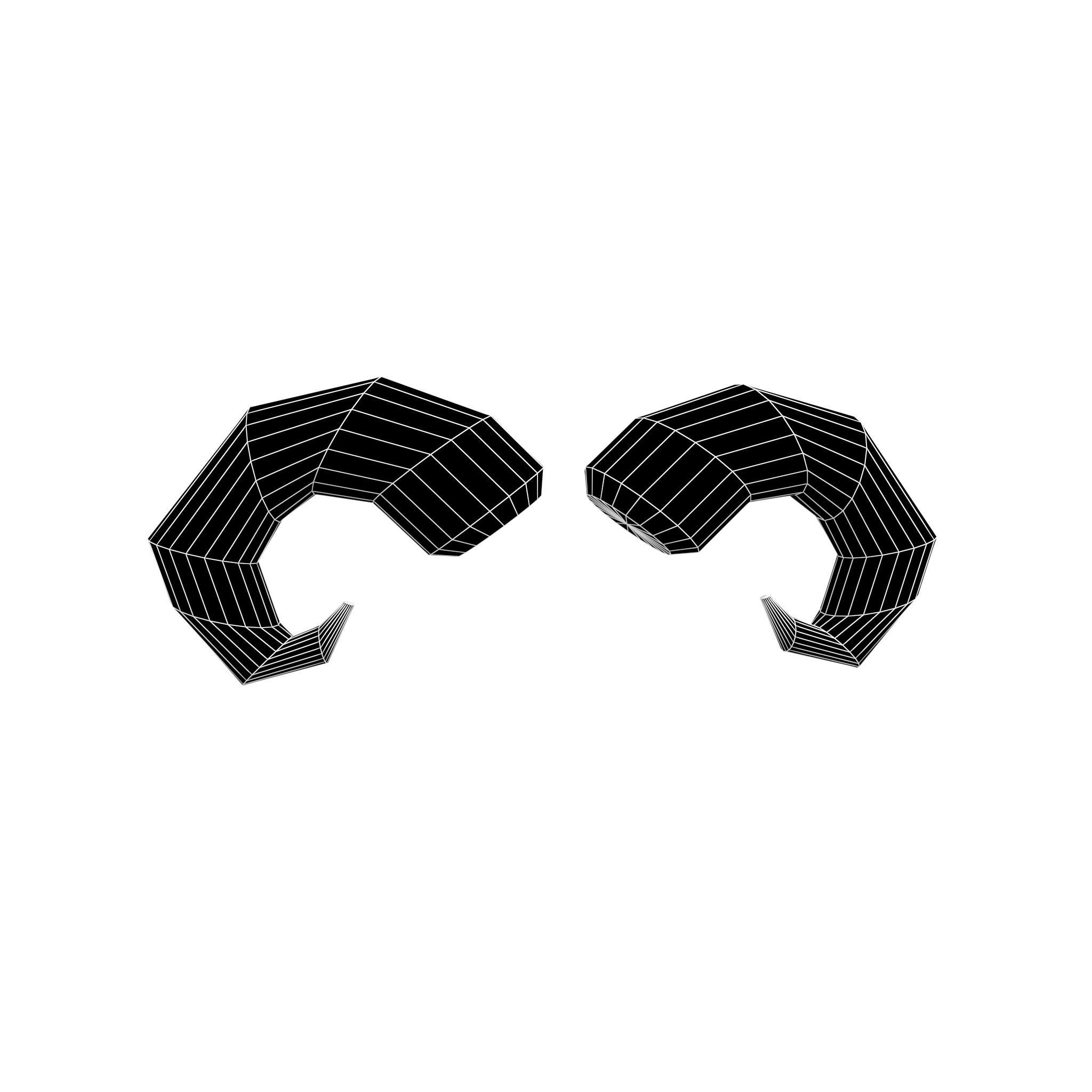 Goat Horn v1 007 Low-poly 3D model_4