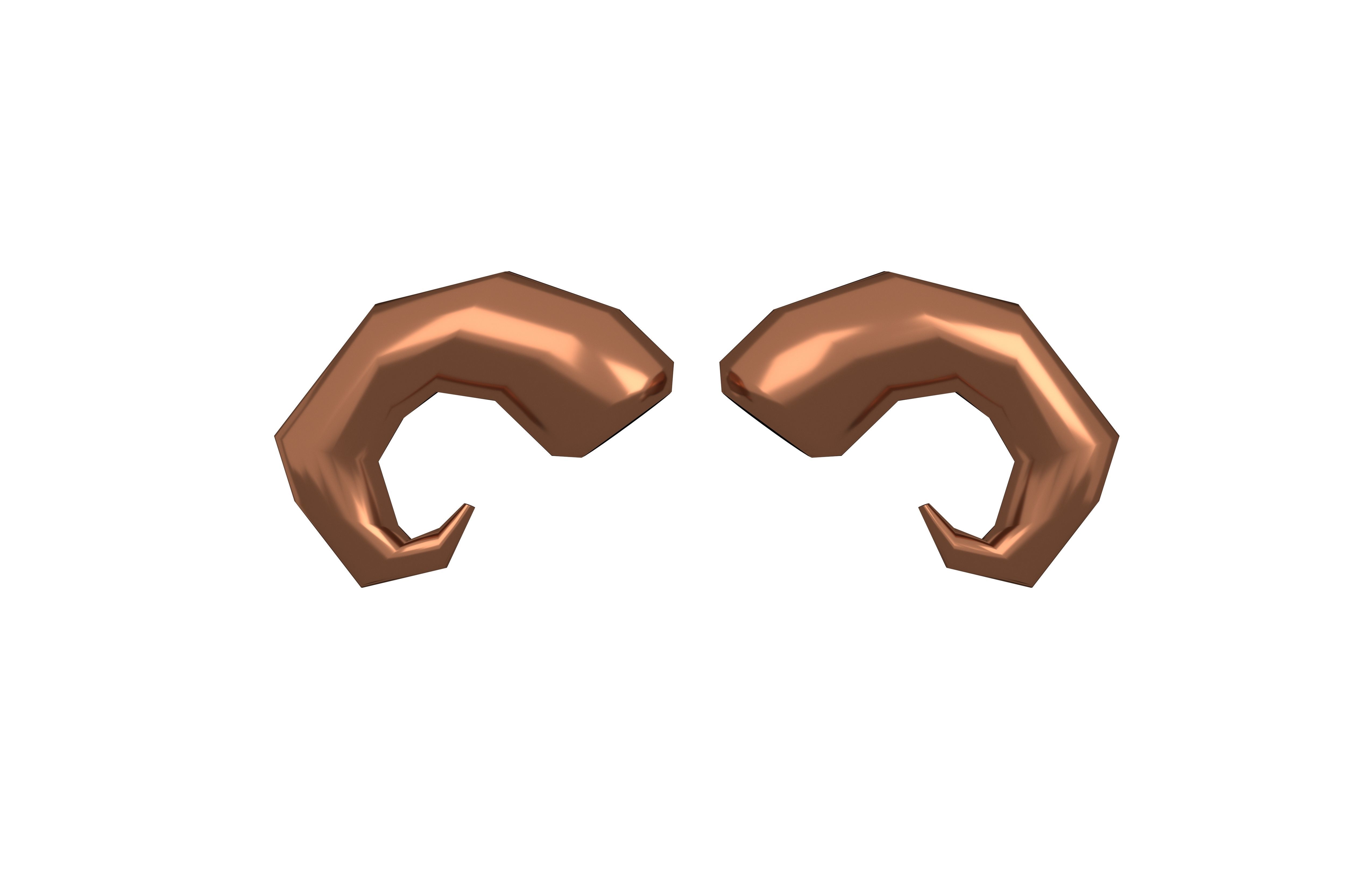 Goat Horn v1 007 Low-poly 3D model_1