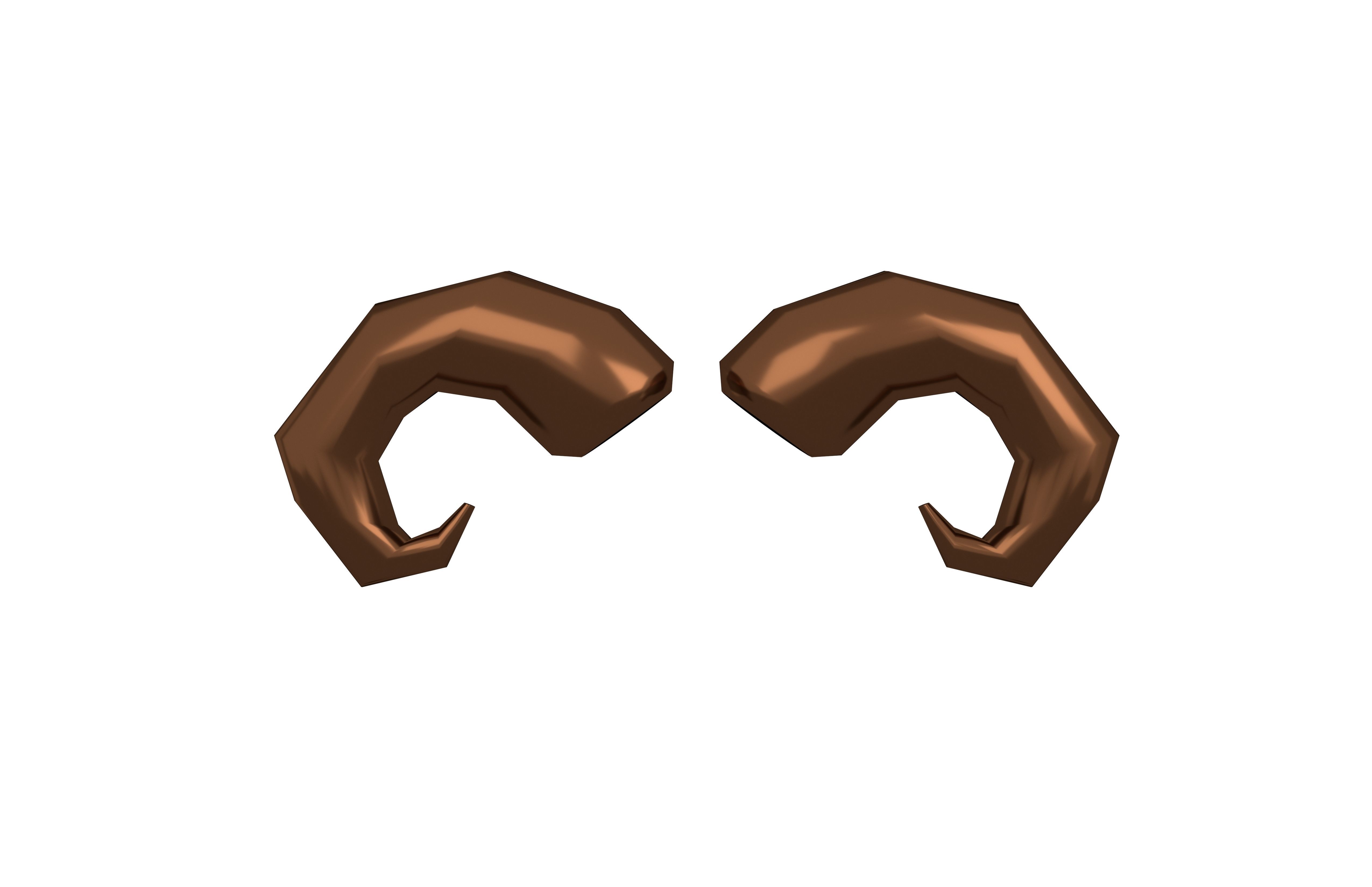 Goat Horn v1 008 Low-poly 3D model_1