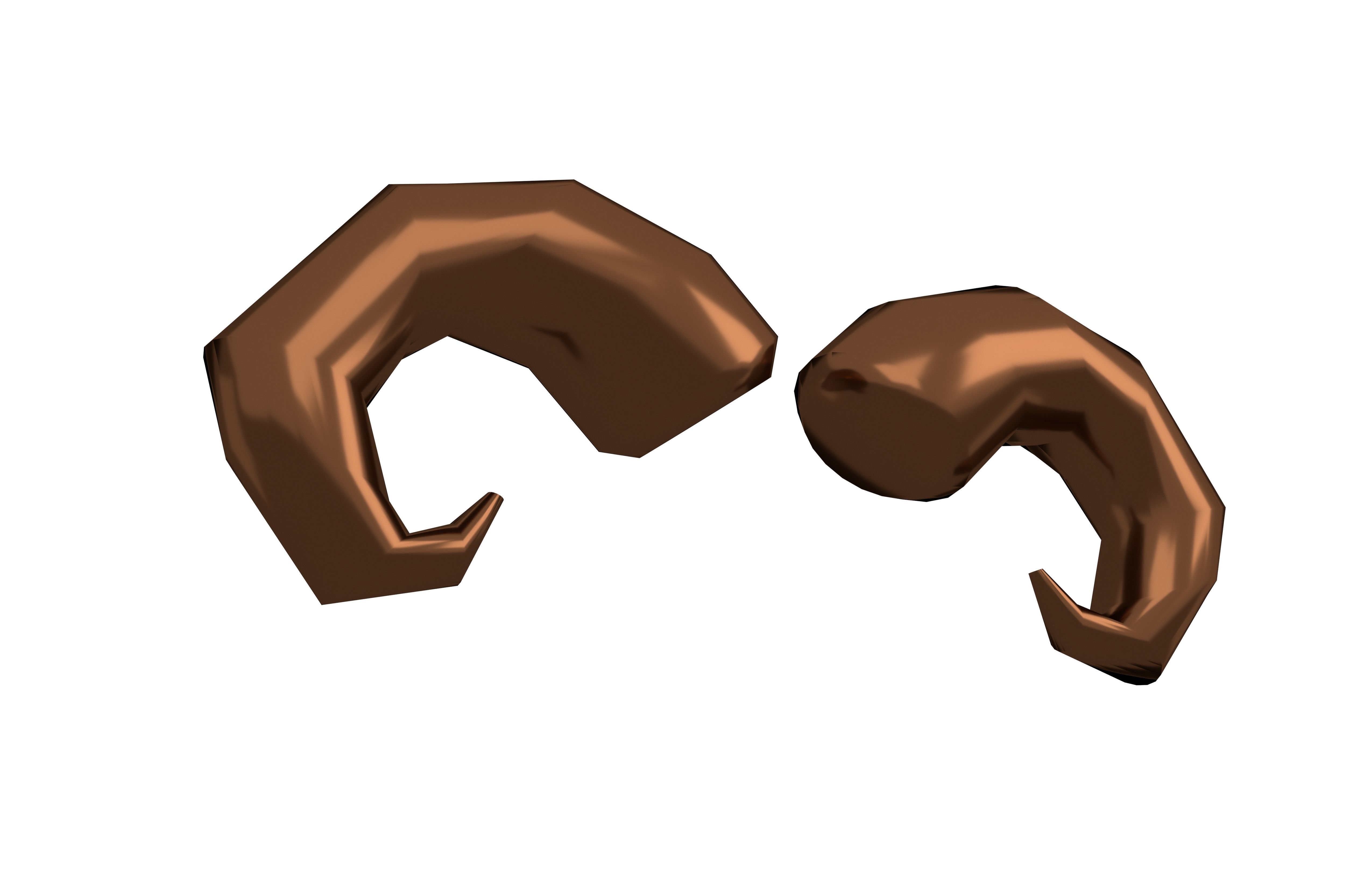 Goat Horn v1 008 Low-poly 3D model_3
