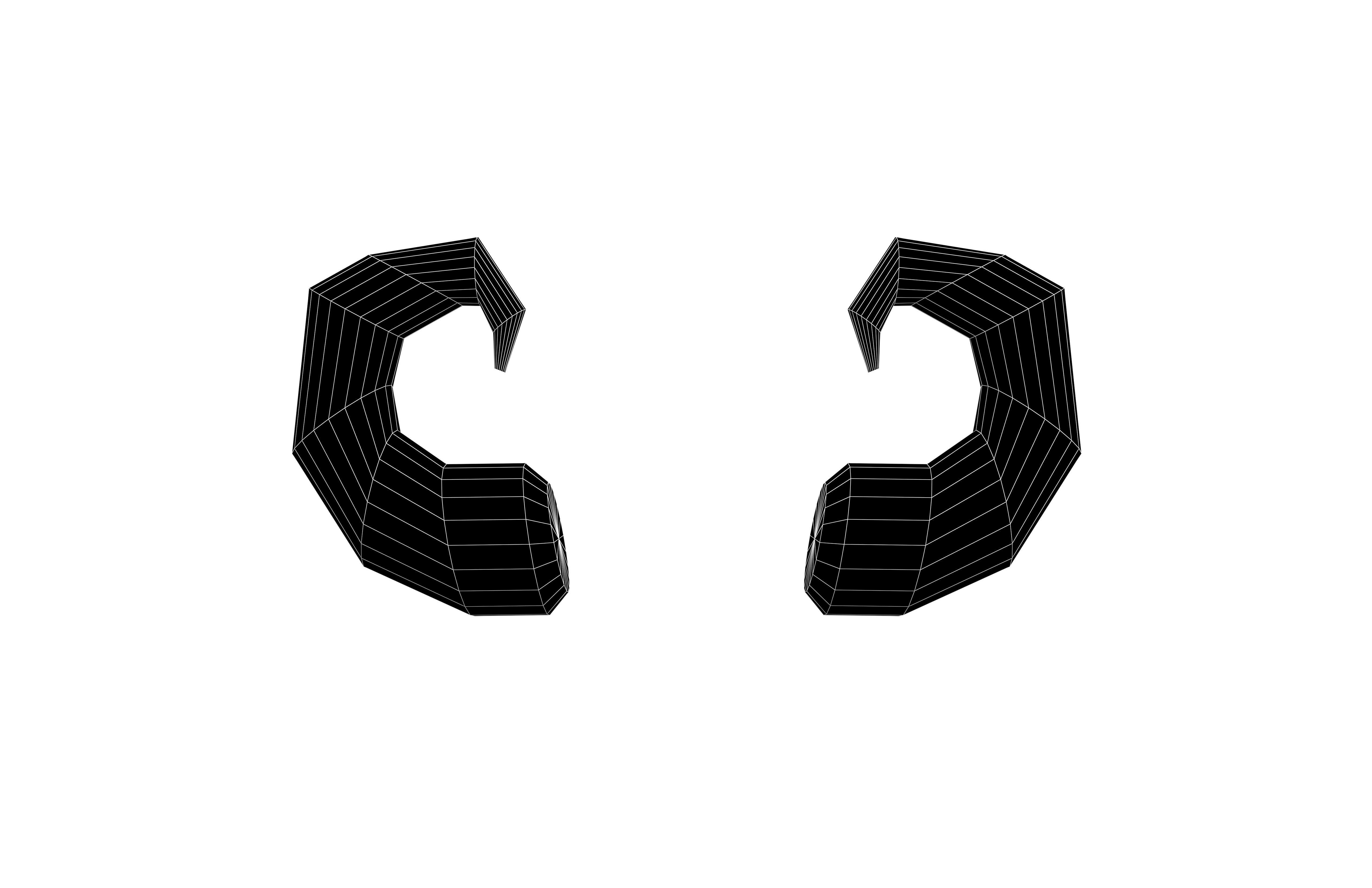 Goat Horn v2 002 Low-poly 3D model_4