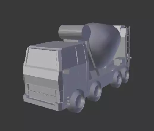 concrete mixer truck Low-poly 3D model_0
